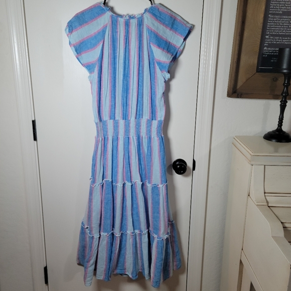 Rails Amellia Linen Blend Midi Striped Dress | Rails Dress | Spring Dress Small - Picture 7 of 9